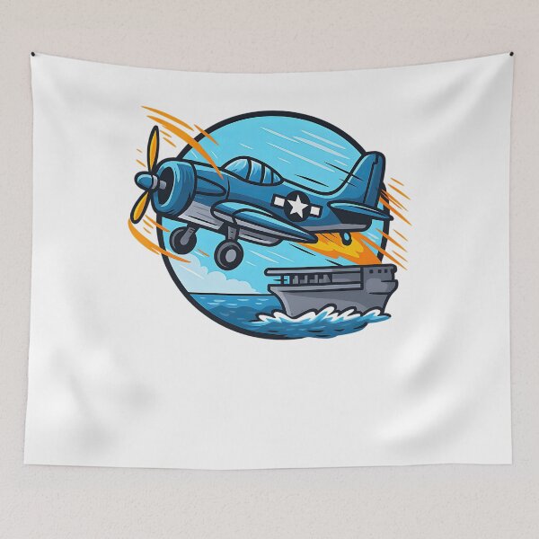 Item preview, Wings Of Fury Â€“ Retro Airplane & Aircraft Carrier Game Artwork designed and sold by ShopPointLessM.