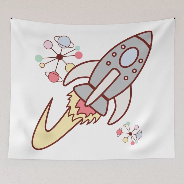 Item preview, Retro Spaceship 1950s Colors designed and sold by StuffInBetween.