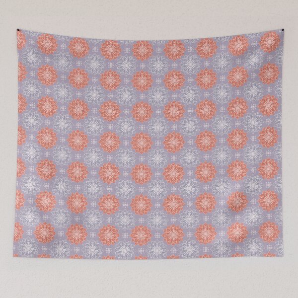 Item preview, Red and White Mandala on Purple Background – Boho Geometric Design designed and sold by WojcikDesigners.