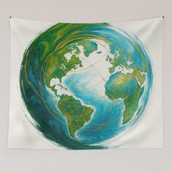 Item preview, Emerald & Aqua Earth – Global Flow by Kaon designed and sold by Zenlines by Ralf Gradl.