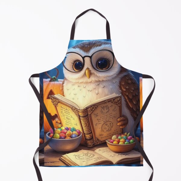Item preview, Cute Owl with Glasses Reading Magic Book – Spooky Cozy Halloween Art designed and sold by ArmaanArts.