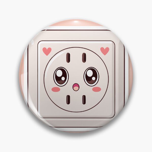Item preview, Cute Kawaii Electrical Outlet Character  – Funny Cartoon Pastel Design designed and sold by VividOrganica.