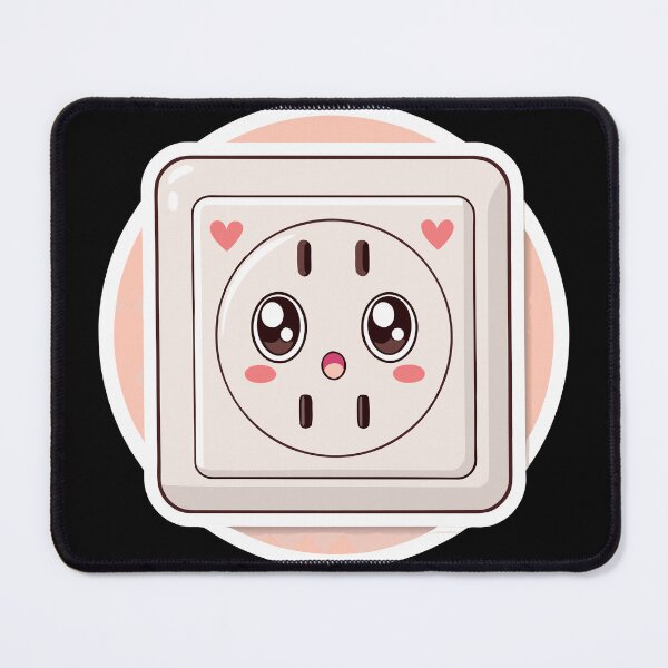 Item preview, Cute Kawaii Electrical Outlet Character – Funny Cartoon Pastel Design designed and sold by VividOrganica.