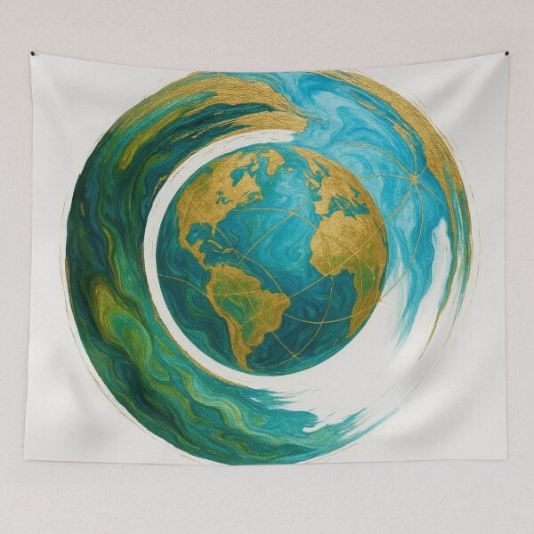 Item preview, Golden Enso Earth – Flow of Unity by Kaon designed and sold by Zenlines by Ralf Gradl.