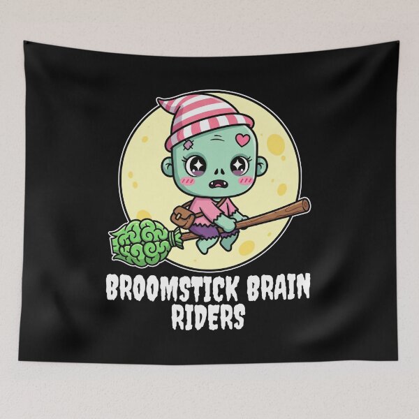 Item preview, BROOMSTICK BRAIN RIDERS - ZOMBIE HALLOWEEN designed and sold by KEF Custom.