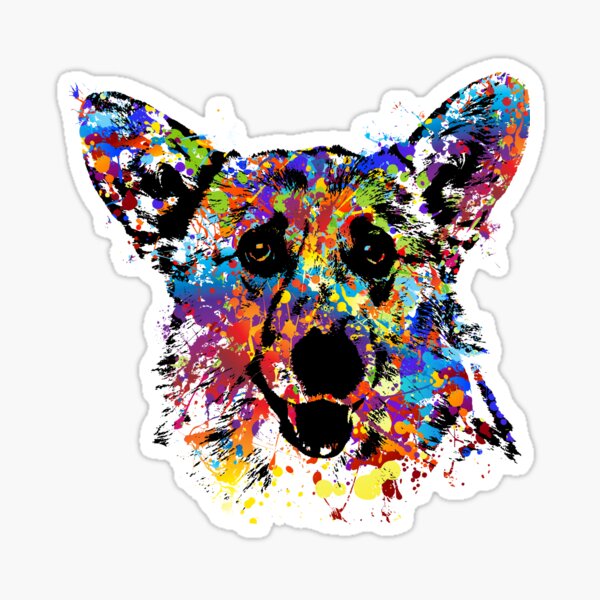Item preview, Colorful  Corgi Portrait designed and sold by k9printart.