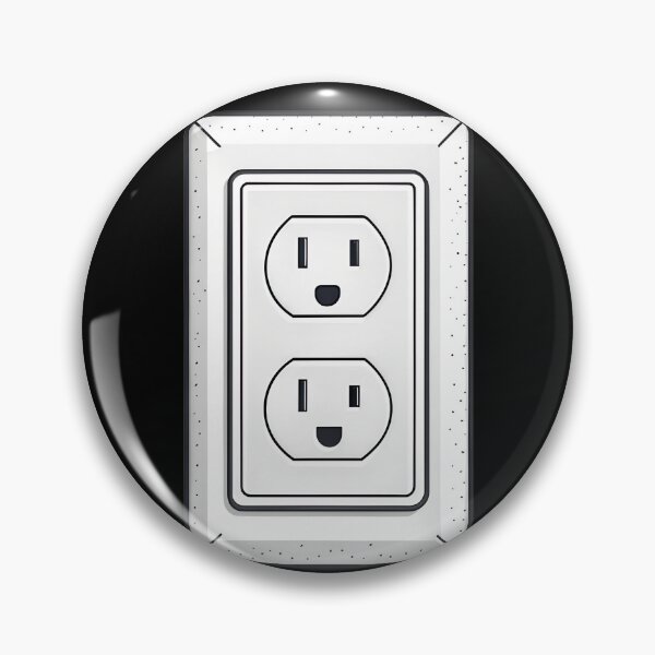 Item preview, Minimalist Smiling Electrical Outlet Line Art – Modern Black and White  designed and sold by VividOrganica.