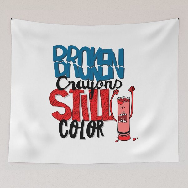 Item preview, Broken crayons still color lettering-background-with-crayon designed and sold by tshirtsdesign9.