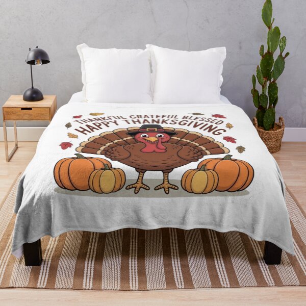 Item preview, Thankful Grateful Blessed Turkey Thanksgiving designed and sold by BHMARTS.