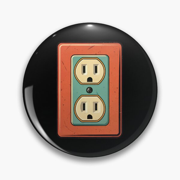 Item preview, Retro Cartoon Electrical Outlet – Funny Vintage Style Design designed and sold by VividOrganica.
