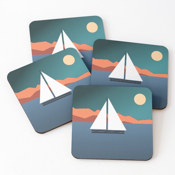 Item preview, Sailboat at Sunset by the Mountains designed and sold by ByRavzanur.