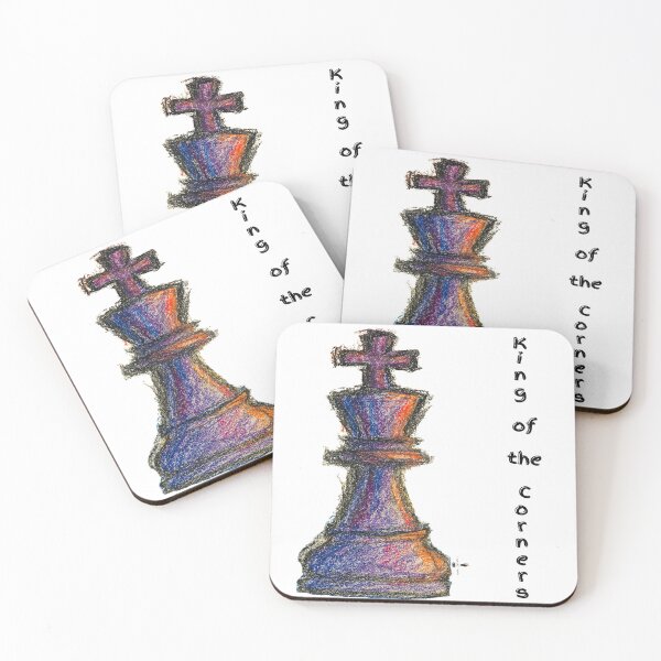 Item preview, King of the Corners – Colorful Chess Artwork designed and sold by PawnShiftGoods.