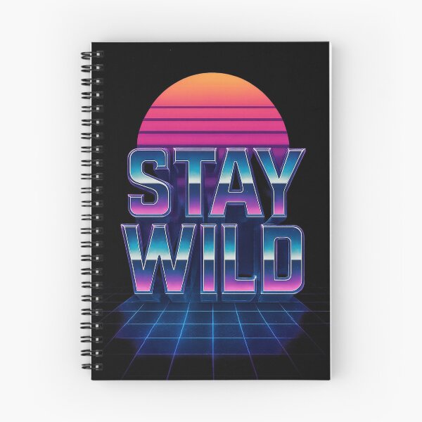 Aperçu de l'œuvre Restez sauvage Rétro Vaporwave créée et vendue par RandomPrints.