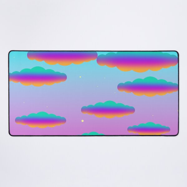 Aperçu de l'œuvre Ciel dégradé coloré avec nuages et étoiles multicolores — Rêveur et magique créée et vendue par InFrameVision.