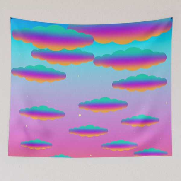Item preview, Colorful Sky Gradient with Multi-Colored Clouds and Stars — Dreamy & Magical designed and sold by InFrameVision.