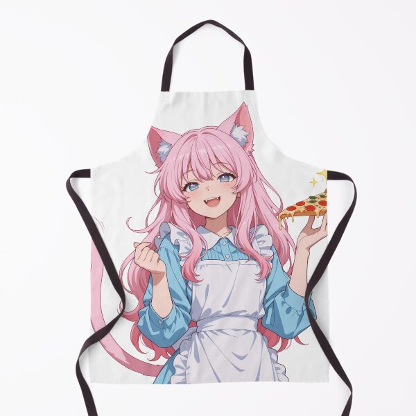 Item preview, Cute Neko Girl with Pizza Slice designed and sold by LunattaStore.