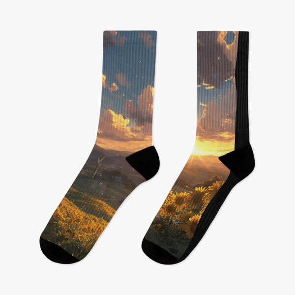 Item preview, Sunflower field at sunset – Golden Hour landscape designed and sold by Meiersbeste.