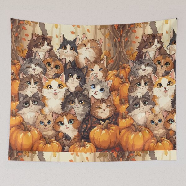 Item preview, Cute Autumn Cats Gathering designed and sold by designwiss.