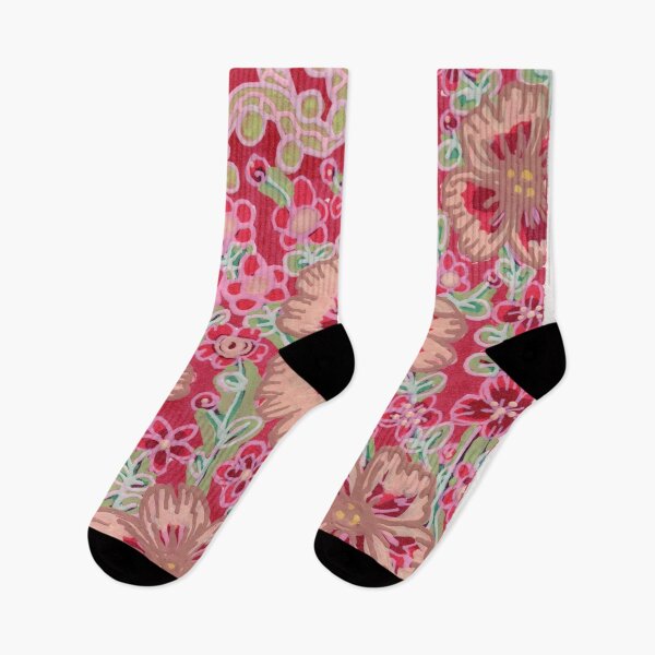 Item preview, Coral Pink Flower Pattern on Rose Background - Feminine Floral Art Design Print designed and sold by minzi makes.