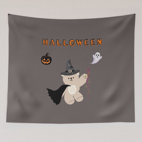 Item preview, Mono Bear Halloween Witch – Cute Spooky Edition designed and sold by mintmono-studio.