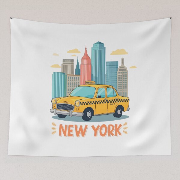 Item preview, New York City Yellow Taxi – Cartoon Skyline Design designed and sold by Activity01.
