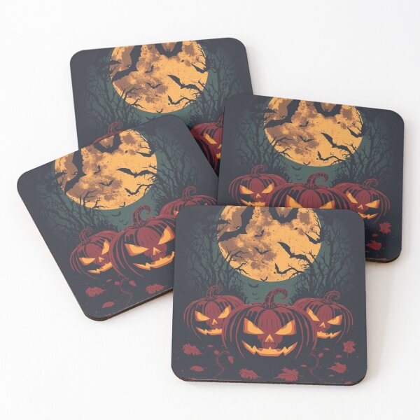 Item preview, Spooky Halloween Pumpkins Under Full Moon designed and sold by designwiss.