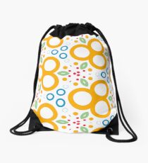 colorful circle rings creative seamless repeat pattern Drawstring Bag