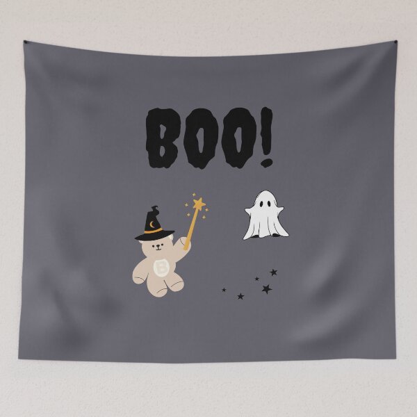 Item preview, BOO! Mono Bear Ghost Magic – Spooky Cute Halloween designed and sold by mintmono-studio.
