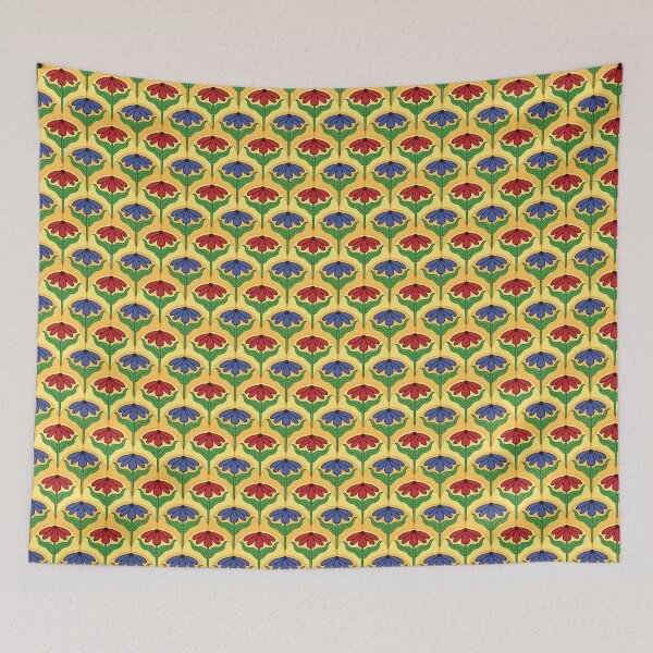 Item preview, Red and Blue Daisy Tiles designed and sold by FoxfireAndCo.