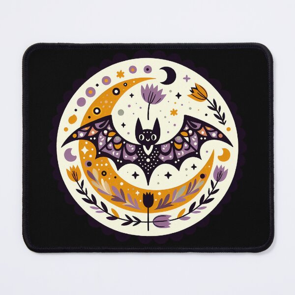 Item preview, Halloween Bat with Golden Accents - Scandinavian Folk Art by heidiannemorris © designed and sold by FOLK ART FUSION by heidiannemorris.