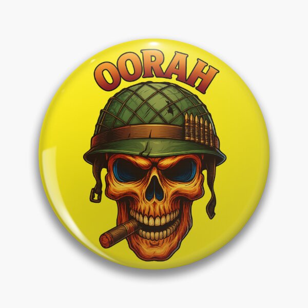 Item preview, Marine Skull In Helmet With Cigar And Battle Cry High Quality designed and sold by CRUCIBLE 2020.