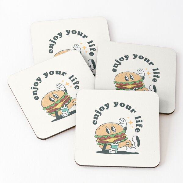 Item preview, Enjoy Your Life | Retro Hamburger Cartoon designed and sold by HoopeStylee.