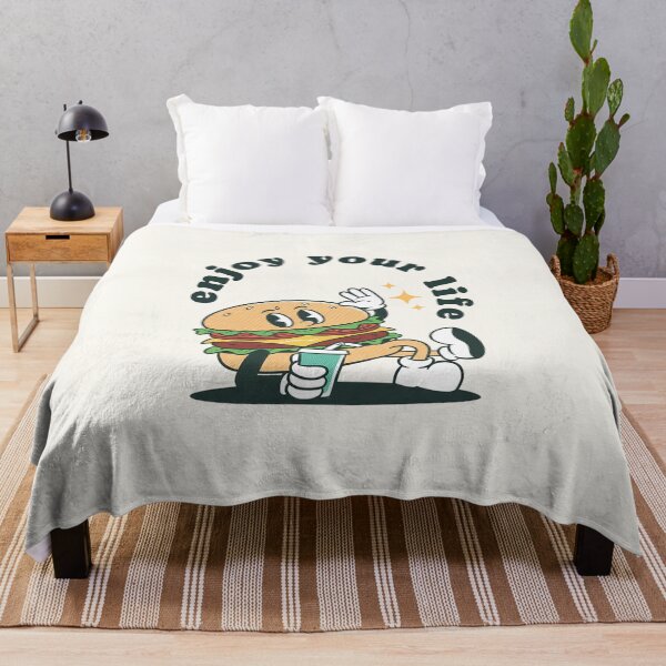 Item preview, Enjoy Your Life | Retro Hamburger Cartoon designed and sold by HoopeStylee.