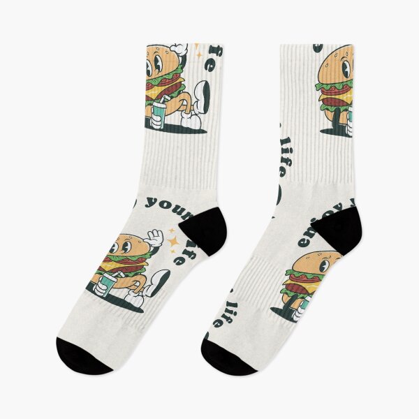 Item preview, Enjoy Your Life | Retro Hamburger Cartoon designed and sold by HoopeStylee.
