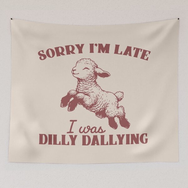 Item preview, Sorry I'm Late I was Dilly Dallying Vintage Sheep  designed and sold by BrownHorse90s.