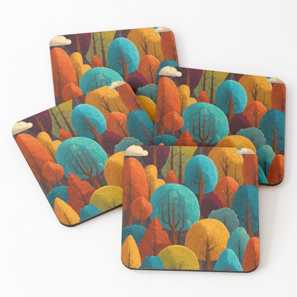 Item preview, COLORFUL FOREST WALLPAPER PATTERN designed and sold by infinitearte.