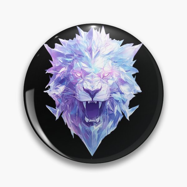 Item preview, Crystal Lion Head – Ice Blue Geometry Lion designed and sold by Meiersbeste.