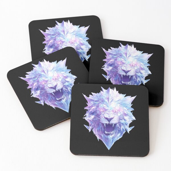 Item preview, Crystal Lion Head – Ice Blue Geometry Lion designed and sold by Meiersbeste.
