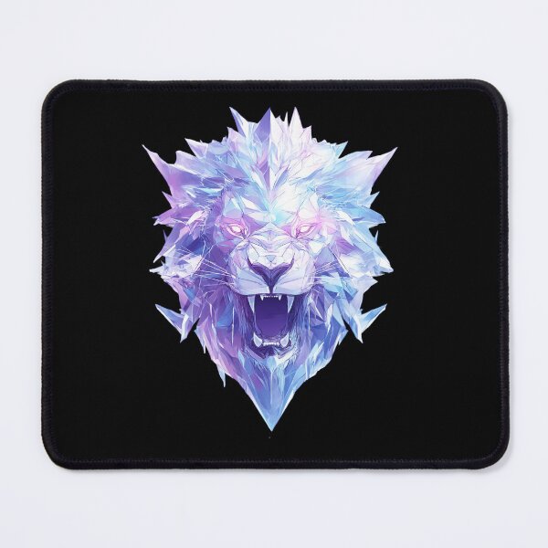 Item preview, Crystal Lion Head – Ice Blue Geometry Lion designed and sold by Meiersbeste.