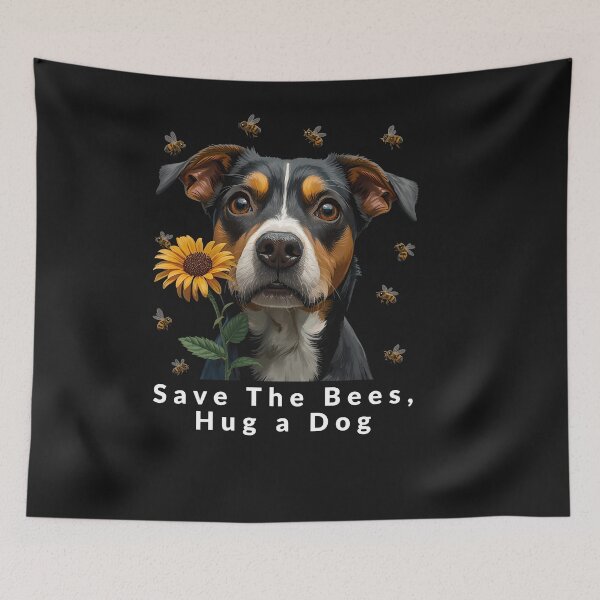 Item preview, Save The Bees, Hug a Dog – Cute Eco Dog & Bee Design designed and sold by CreativPlace.