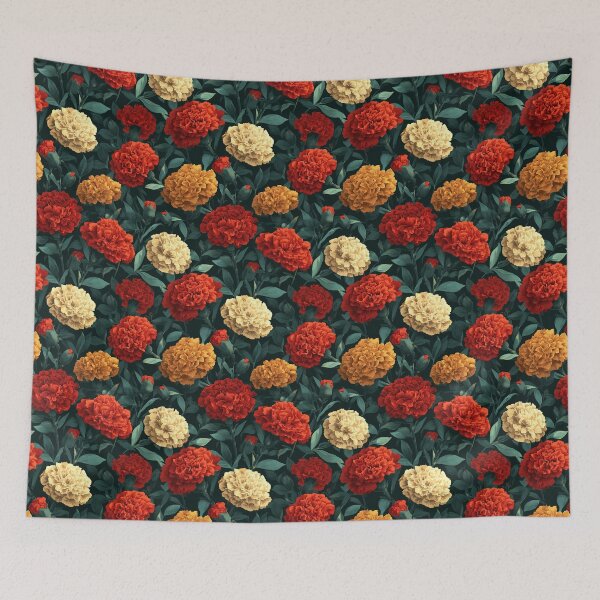 Item preview, Bold Blooming Carnations Print For Boho Decor designed and sold by RoyalStarsPatts.