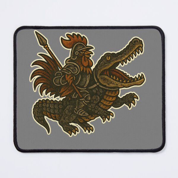 Item preview, Rooster Knight on a gator Sailor Jerry Style designed and sold by Ali Kiwan Photo and Desgin .