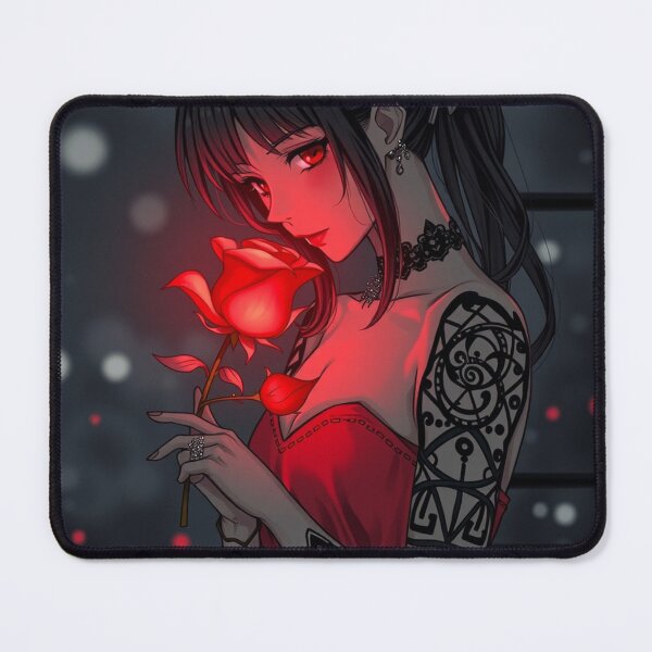 Item preview, Dark Anime Girl with a Glowing Rose designed and sold by NexaSpire.