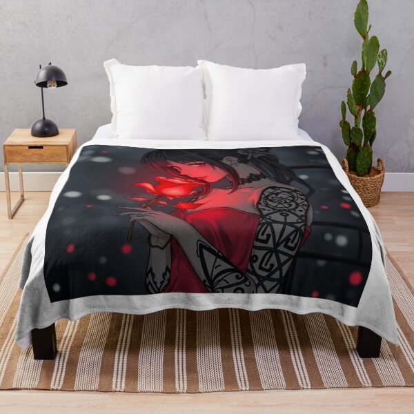 Item preview, Dark Anime Girl with a Glowing Rose designed and sold by NexaSpire.