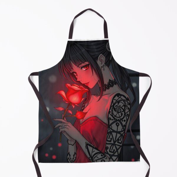 Item preview, Dark Anime Girl with a Glowing Rose designed and sold by NexaSpire.
