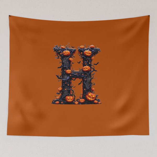 Item preview, othic H Halloween Alphabet Letter Art Print for home decor and clothes  designed and sold by TheGaliyaStudio.