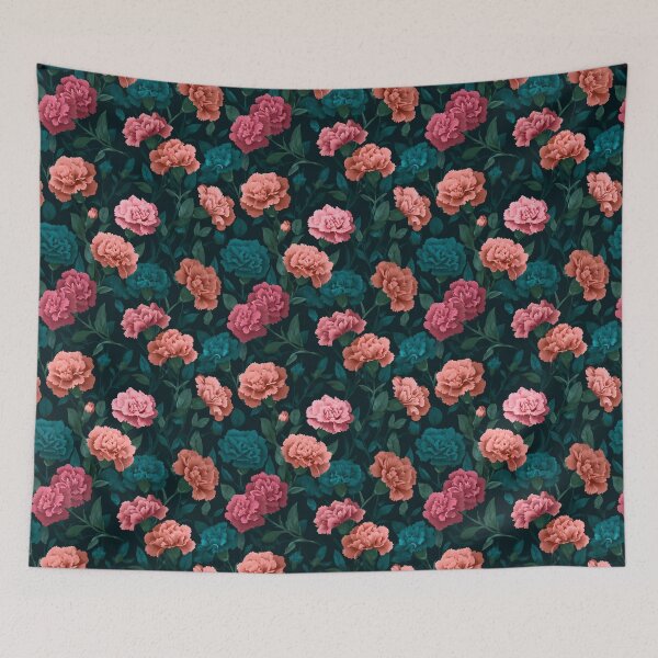 Item preview, Colorful Exotic Carnation Pattern For Home Accent designed and sold by RoyalStarsPatts.