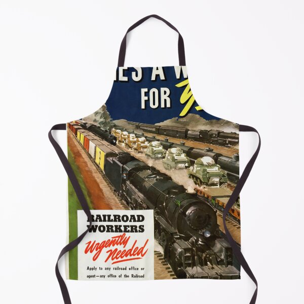 Item preview, WWII Railroad Recruitment Poster | Adolph Treidler Art | World War II Propaganda Print | Vintage Train & Tanks | War Effort Decor designed and sold by artofuniverse.