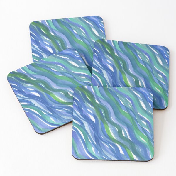 Item preview, Blue Waterfall Waves Of Watercolor Fluid Lines Art I  designed and sold by Irina Sztukowski.