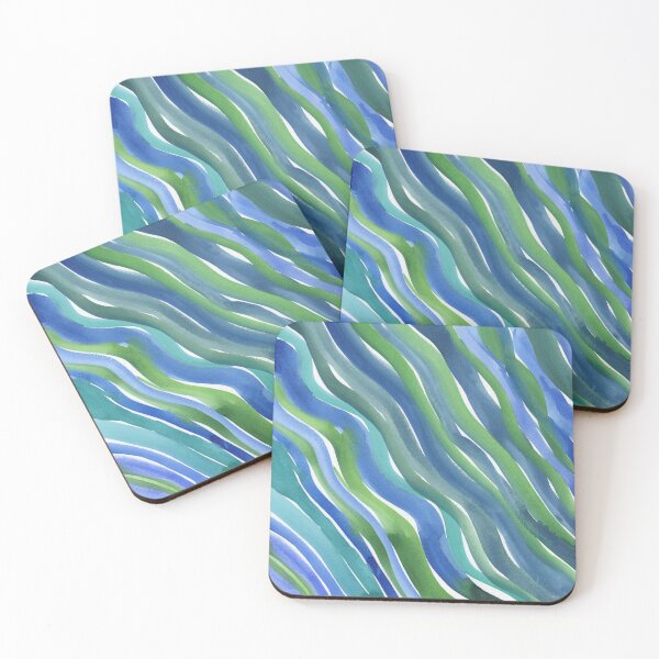 Item preview, Blue Waterfall Waves Of Watercolor Fluid Lines Art II designed and sold by Irina Sztukowski.